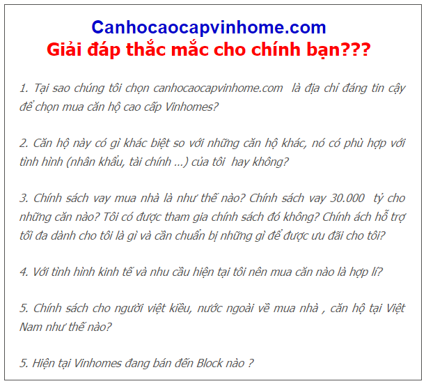 giai dap thac mac can ho vinhomes